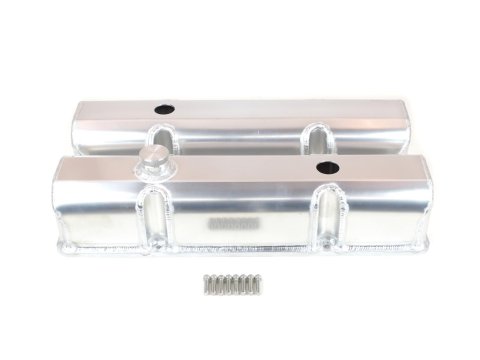 Canton Racing Products Valve Covers 66-201 SBC FABBED ALUM VALVE COVERS - LSR RAIL W/ FILL & PCV PORTS
