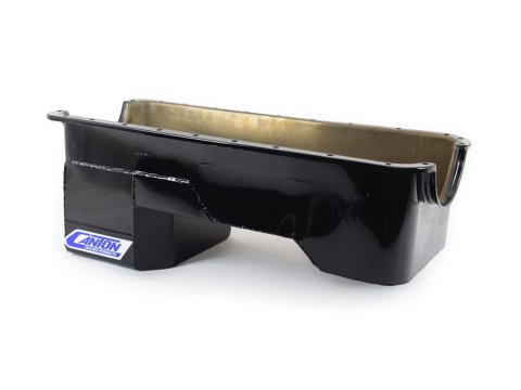 Canton Racing Street/Strip Wet Sump Oil Pans for 1979-1993 MUSTANG, 1980-1997 THUNDERBIRD - 15-770BLK Pan, Sump, Steel, Black Powdercoated, Rear Sump, 6 Qt., 4.50 in. Stroke, Driver Side Dipstick, Ford, Big Block 385, Each
