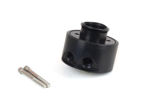Canton Racing Oil Input Sandwich Adapters 22-560 Adapter, Filter, Bolt-On, Aluminum, Black, 13/16-16 in. Filter Thread, 1/2 in. NPT Inlet/Outlet, Each