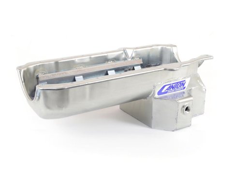 Canton Racing Road Race Series Wet Sump Oil Pans for 1982-1992 CAMARO, FIREBIRD - 15-244TBLK Pan, Sump, Steel, Black Powdercoated, Rear Sump, 5 Qt., 3.875 in. Stroke, Passenger Side Dipstick, Each