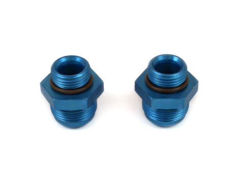 Canton Racing O-Ring Port Adapter Fittings 23-468A Fitting, Adapter, AN to Straight Cut, Straight, Aluminum, Blue Anodized, -16 AN, -12 AN, Pair