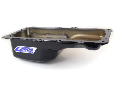 Canton Racing Drag Wet Sump Oil Pans 13-780BLK Pan, Sump, Steel, Black Powdercoated, Rear Sump, 5 Qt., Driver Side Dipstick, Ford, Modular V8, Each
