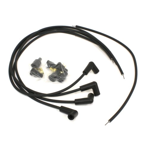 PerTronix Flame-Thrower 7mm Stock Look Spark Plug Wire Sets 704190 Wires, Look, Spiral Core, 90 degree Boot Ends, Black, 4 Cylinder, Set