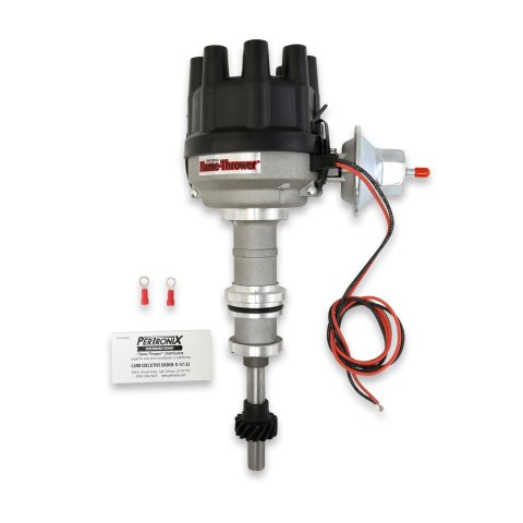 PerTronix Flame-Thrower Stock Look Cast Distributors D134610 Distributor, Flame-Thrower, Ignitor I, Magnetic Pickup, Vacuum Advance, Black Cap, Ford, 351W, Each