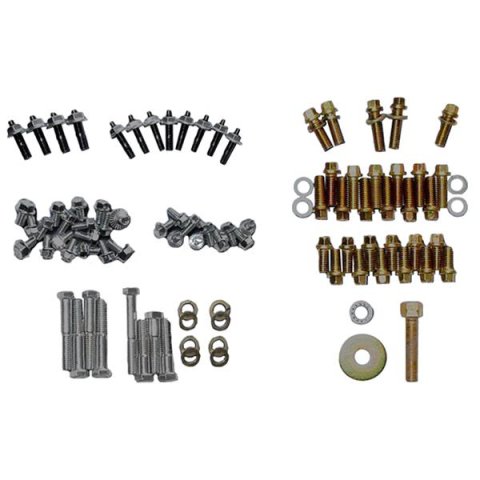 Milodon Complete Engine Bolt Kits 83001 Accessory Bolts, Hex Head, Steel, Black Oxide, Chevy, Small Block, Kit
