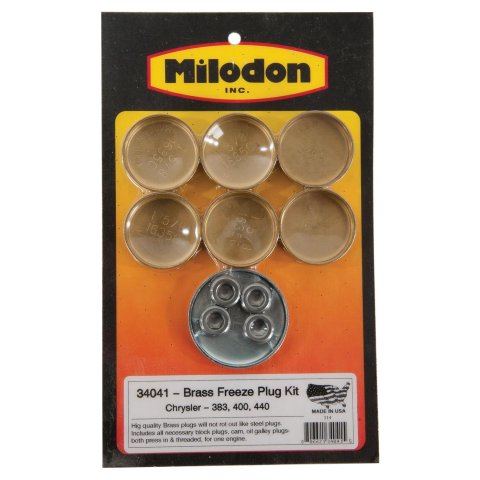 Milodon Freeze Plug Kits 34041 Kit, Brass, Mopar, Big Block, 361-440, Kit