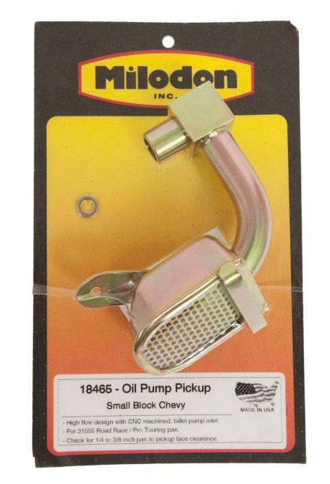 Milodon Oil Pump Pickups 18465 Pickup, Press Fit, Aftermarket Pan Style, 8.125 in. Pan Depth, Chevy, Big Block, Each