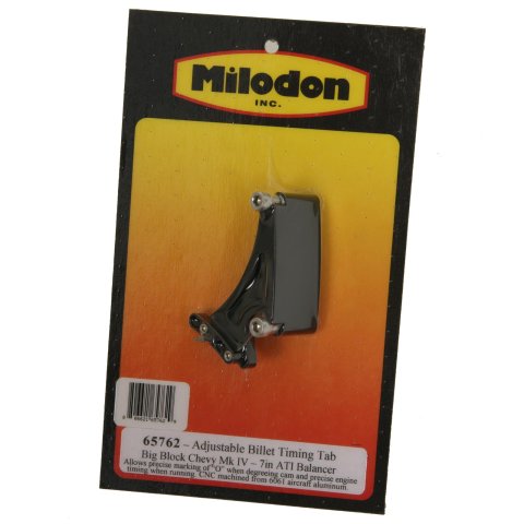 Milodon Timing Pointers 65762 Pointer, Billet Aluminum, Black, 7.074 in. Diameter Balancer, Chevy, Each