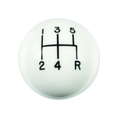 Hurst Classic Shift Knobs 1630014 Knob, Round, Plastic, White, 5-Speed Pattern, Manual Transmission, Each