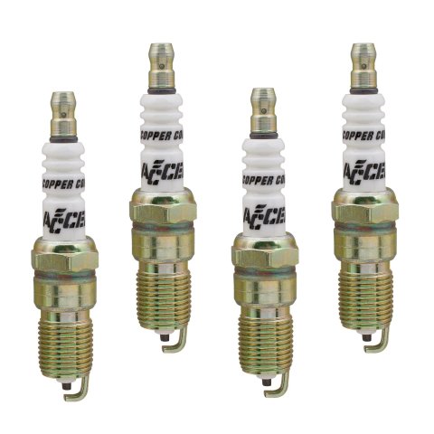 ACCEL C-Cut Performance Spark Plugs 0526-4 Plug, Ground Electrode, Tapered Seat, 14mm Thread .708 in. Reach, Projected, Resistor, Set of 4
