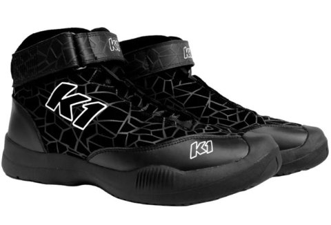 K1 RaceGear Versus Pit Crew Shoes 24-VER-N-95 Shoes, Shoes, Mid-Top, Black, Nomex, SFI 3.3, Men's Size 9.5, Pair