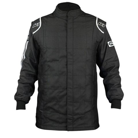K1 RaceGear Sportsman Jackets 21-SPT-NW-L Driving Jackets, Sportsman, Two Layers, Nomex, Black with White Stripe, SFI 3.2A/5, Men's Large, Each