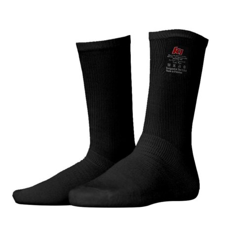 K1 RaceGear Nomex® Fire Socks 26-NSO-N-SM Retardant Socks, Nomex Socks, Black, SFI 3.3, Men's Small/Medium, Pair