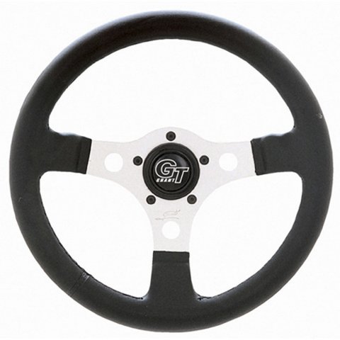 Grant Formula GT Steering Wheels 762 Wheel, GT, Aluminum, Silver, Vinyl/Black, 3-Spoke, 12 in. Diameter, 5-Bolt Mount, Each