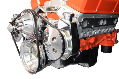 ICT Billet Power Steering Brackets 551522 Brackets, Saginaw P Series, Engine Block Mount, Driver Side, Aluminum, Chevy, Kit