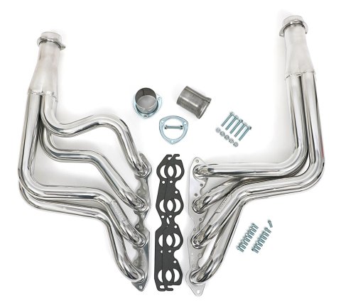 Hedman Street Headers 66105 Headers, Street, Long Tube, Steel, Silver Ceramic Coated, Chevy, 396, 402, 427, 454, Pair