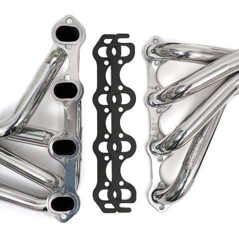 Hedman Street Headers 89156 Headers, Street, Long Tube, Steel, Silver Ceramic Coated, Ford, Pair