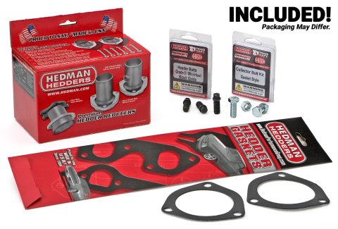 Hedman Street Headers 28173 Headers, Street, Shorty, Steel, Black Ceramic Coated, Pontiac, V8, Pair