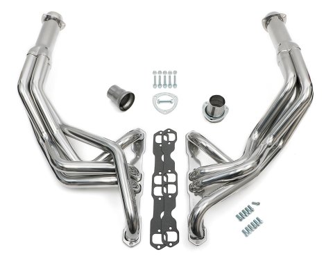 Hedman Street Headers 66004 Headers, Street, Long Tube, Steel, Silver Ceramic Coated, Chevy, Small Block, Pair