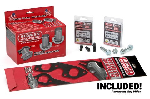 Hedman Street Headers 89213 Headers, Street, Long Tube, Steel, Black Ceramic Coated, Ford, Pair