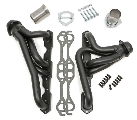Hedman Elite Extreme-Duty Headers 63678 Headers, Extreme-Duty, Mid-Length, Steel, Black Ceramic Coated, Jeep, Chevy Small Block, Pair