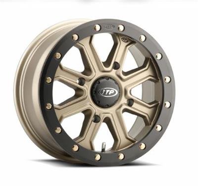 ITP Inertia Bronze Beadlock Wheels with Black Rings 15x7 Itp Wheel 15" X 7" 4/156 (5+2)