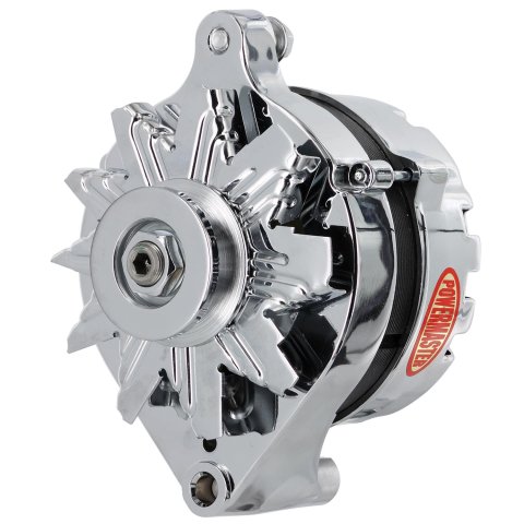 Powermaster Street Alternators 17078 Alternator, External Regulator, 75 Amp, Chrome Plated, Ford, Mercury/Jeep, Each