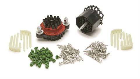 Painless Performance Weatherproof Bulkhead Connector Kits 40130 Firewall Bulkhead, Plastic, Black, 22-Pin, Kit