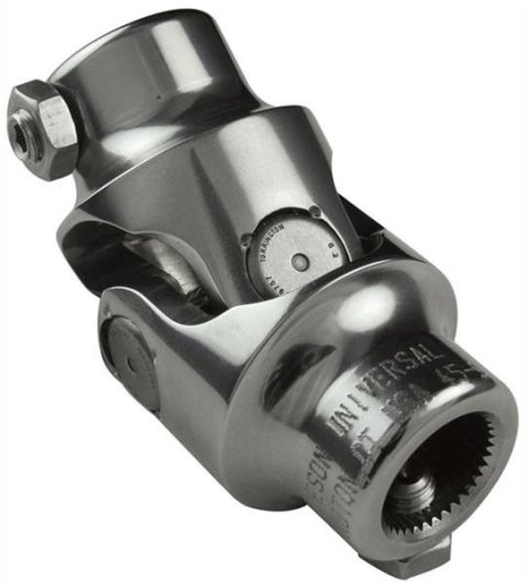 Borgeson Universal Steering U-Joints 126464 Joint, Stainless Steel, Polished, 3/4 in. Smooth Bore, 3/4 in. Smooth Bore, Each