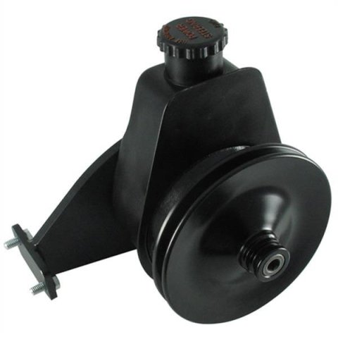 Borgeson Power Steering Pump Upgrade Kits 800334 Pump, Upgrade, Saginaw, Steel, Black, V-belt Pulley, Bracket, Ford, 200, 240, 250, Kit