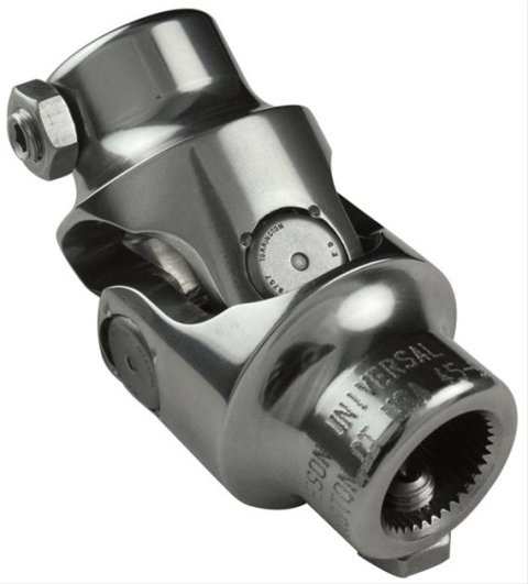 Borgeson Universal Steering U-Joints 124968 U-Joint, Polished Stainless, 3/4DD X 1" Smooth Bore