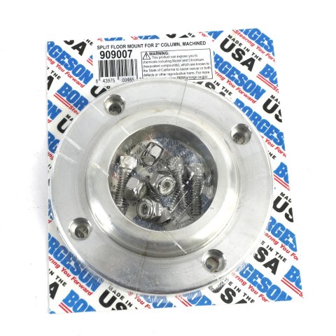 Borgeson Steering Column Split Swivel Floor Mounts 909007 Mount, Floor, Swivel, Aluminum, Natural, 2.00 in. Diameter, Each