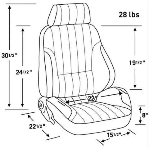 Procar Rally Series 1000 Beige Vinyl Seat 80-1000-54L Seat, 1000, Reclining, Driver Side, Vinyl, Beige, Each