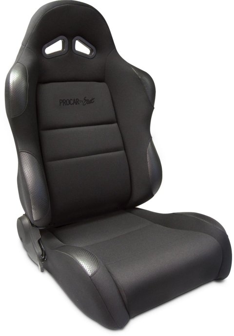 Procar Sportsman Racing Black Velour Seat 80-1606-61L Seat, Series 1606, Lever Reclining, Driver Side, Velour, Black, Each