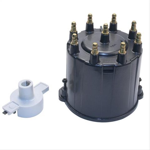 Hypertech Coils 4054 Ignition Coil, E-Core, Square, Epoxy, with Cap and Rotor, Black, Chevy, Pontiac, GMC, V8, Kit
