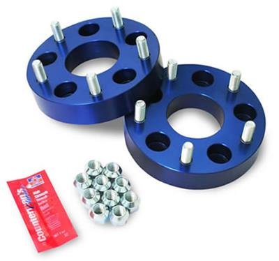 Spidertrax Off-Road Wheel Adapters WHS012 Adapters, Jeep 5 x 5 in. to Jeep CJ 5 x 5.5 in. Conversion, Billet Aluminum, Blue Anodized, Pair