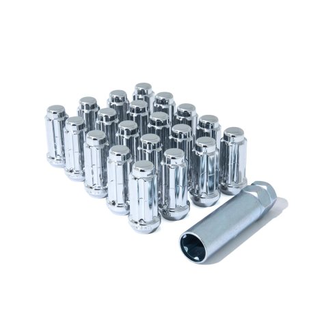Gorilla Lug Nuts K5CS-12150GR Nuts, 5 Wheels, M12-1.50 Thread, Spline Drive. Chrome, Set of 20