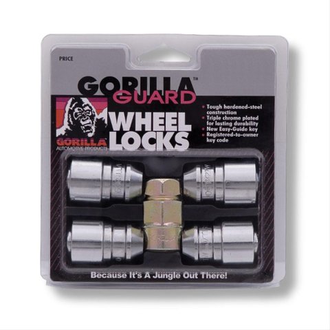 Gorilla Guard Wheel Locks 000000000000061641 Lug Nuts, Steel, Chrome, 14mm x 1.50 RH, Bulge Conical Seat, 13/16 in. Wrench, Set of 4