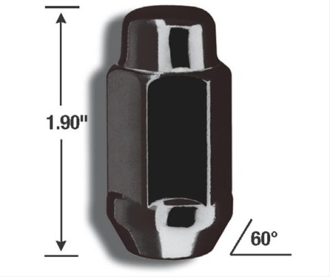 Gorilla Lug Nuts 41147XLBC Nuts, M14 x 1.5 RH, Conical Seat, 60 degree, Black, Set of 4