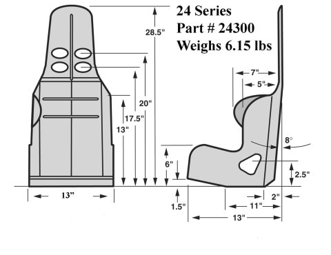 Kirkey 24 Series Aluminum Child Seats 24300 13" CHILD SEAT