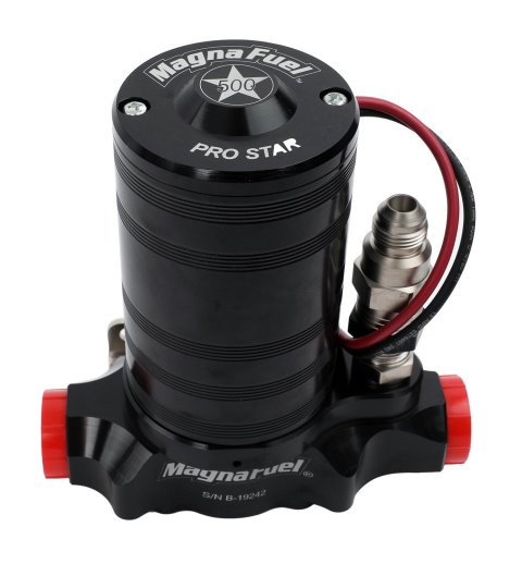 MagnaFuel ProStar 500 Fuel Pumps MP-4401-BLK Pump, Electric, 500, External, Gas/Alcohol, Single -12 AN Inlet/Outlet, 25-36 psi., 2,000 HP, Black Anodized, Universal, Each