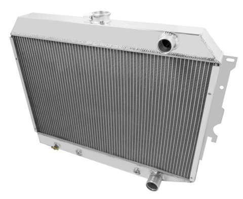 Frostbite Performance Cooling Aluminum Radiators FB700 Radiator, Aluminum, Polished, 3-Row, Downflow, Dodge, Plymouth, Each