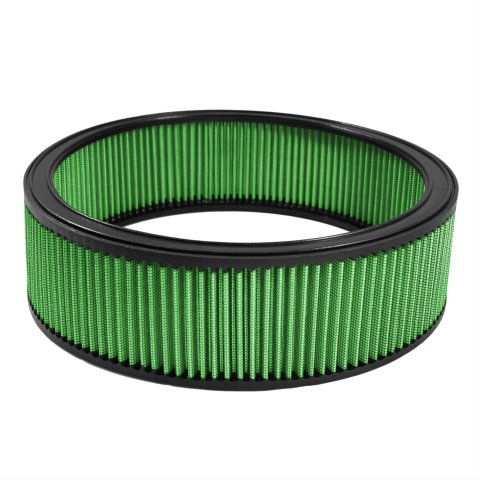 Green Filter High Performance Universal Air Filters 2030 Filter, Performance, Round, Woven Cotton, Green, 12 in. I.D., 14 in. O.D., 4 in. Height, Each