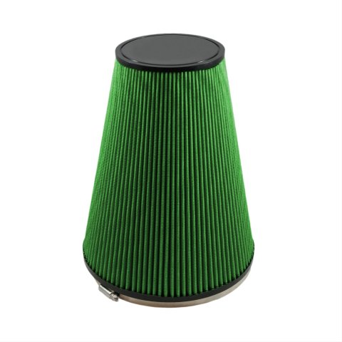 Green Filter High Performance Universal Air Filters 7090 Filter, Conical Flanged, Woven Cotton, Green, 8.00 in. Inlet Flange Diameter, 12.00 in. Length, Each