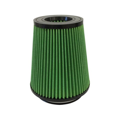 Green Filter High Performance Universal Air Filters 7121 Filter, Conical Flanged, Cotton Gauze, Green, 5.63 in. Inlet Flange Diameter, 7.50 in. Diameter, 8.00 in. Height, Universal, Each