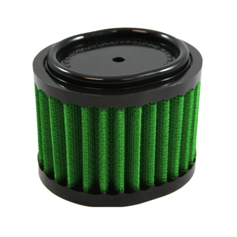 Green Filter High Performance Universal Air Filters 7180 Filter, Conical Oval Flanged, Woven Cotton, Green, 1.270 in. Inlet Flange Diameter, 3.12 in. Length, Each