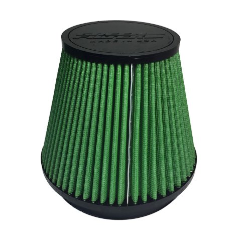 Green Filter High Performance Universal Air Filters 7129 Filter, Conical Flanged, Woven Cotton, Green, 6.00 in. Inlet Flange Diameter, 6.00 in. Length, Each