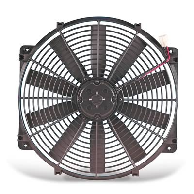 16 Inch 2,500 CFM Flex-A-Lite Low Boy Electric Fan 104692 Fan, Trimline, Single, in. Diameter, Pusher, cfm, Black, Nylon, Each