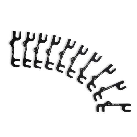 Detroit Speed Track Kit Camber Shims for 1964-1966 MUSTANG - 031723DS Shims, Kit, Aluminum, Black Anodized, Ford, Set of 10