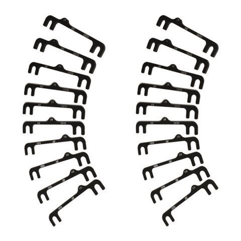 Detroit Speed Track Kit Camber Shims 031722DS Shim, Kit, Aluminum, Black Anodized, Chevy, GMC, Set of 20